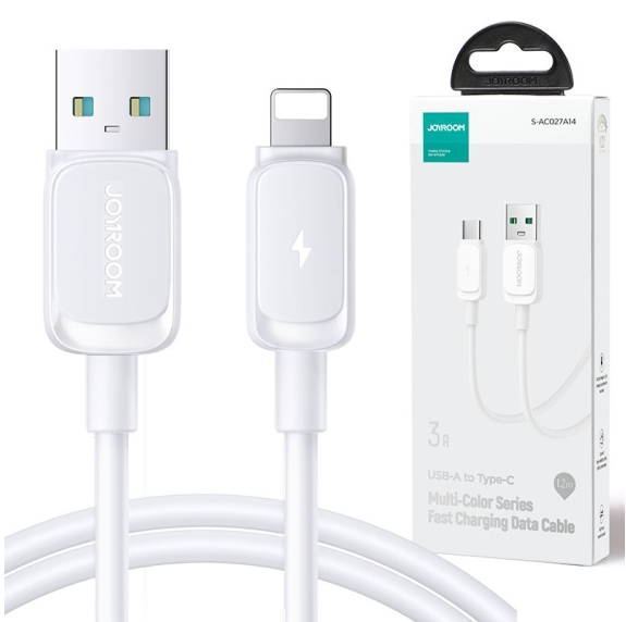 Cablu Date si Incarcare, Joyroom, USB la Lightning, 3A, 1.2m, Alb