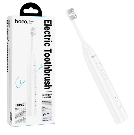 Periuță electrică HOCO HP60, baterie 1200mAh, 4 capete, alb